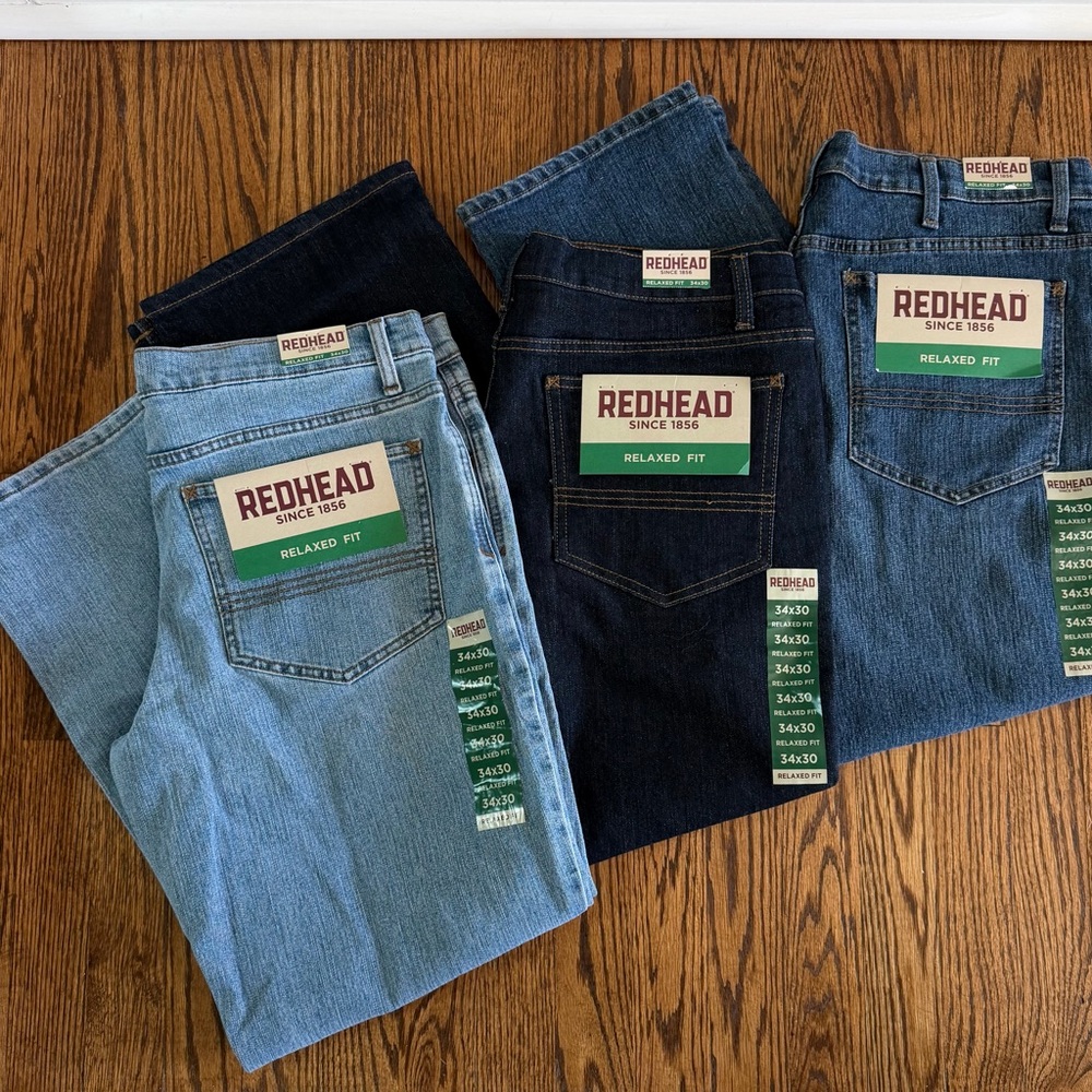 NWT Mens RedHead Denim Relaxed Fit Jeans Bundle 34 x 30
